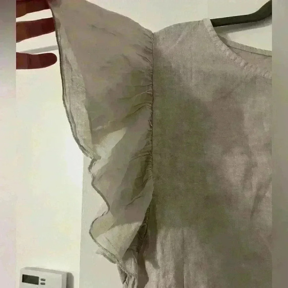 ACQUA & LIMONE  Lagenlook Flutter Sleeve Hi Low Asymmetrical Tunic L (G110) - Picture 7 of 10